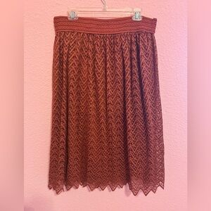 Metro Wear Rust Lace A-Line Skirt
